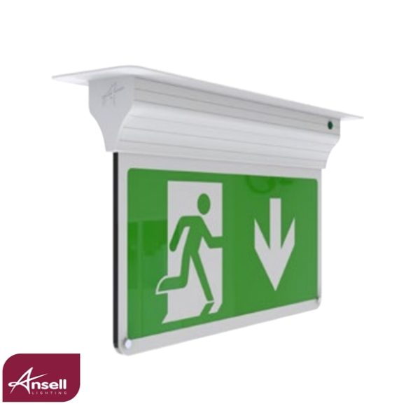 Ansell Eagle Eco 3W LED Emergency 5-in-1 Exit Sign Maintained/Non-Maintained White