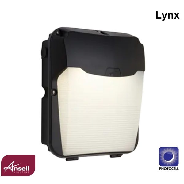 Ansell Lynx Wallpack Black 29W LED 4000K Photocell IP65