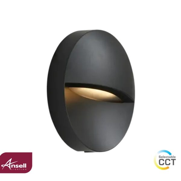 Ansell Matala ultra-slim low level Pathway Wall Light 7W LED CCT IP65 Graphite