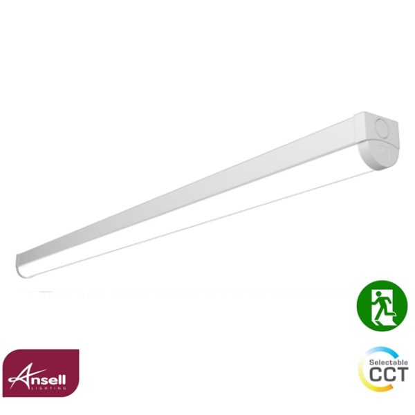 Ansell NouLine LED Batten Multi-Wattage 35W/50W CCT 1800mm (6ft) IP20 Self-Test Emergency