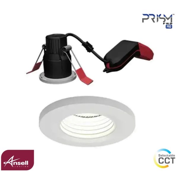 Ansell Prism Pro Mini Anti-Glare Fire Rated Downlight 5W LED CCT Selectable