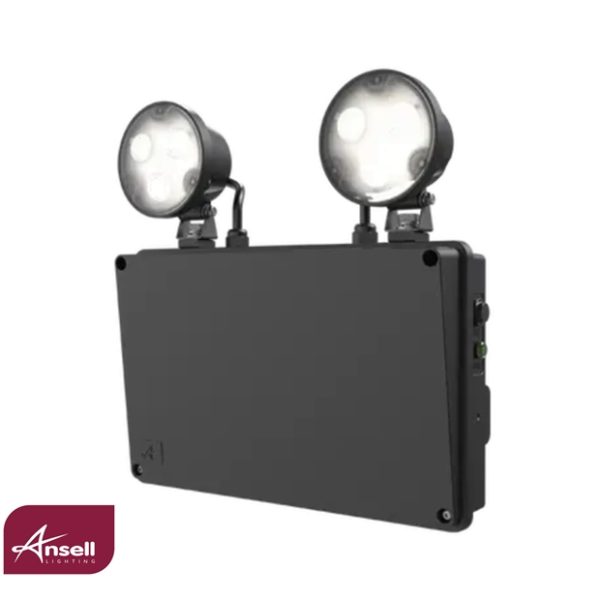 Ansell Raptor IP65 Twin Spot 3W LED Emergency Floodlighting Non-Maintained Black