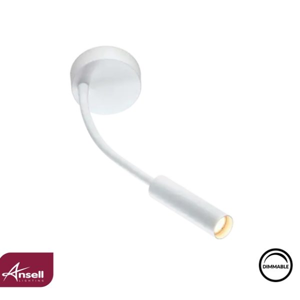 Ansell Swan Wall Lamp 5W LED Adjustable Reading Light White
