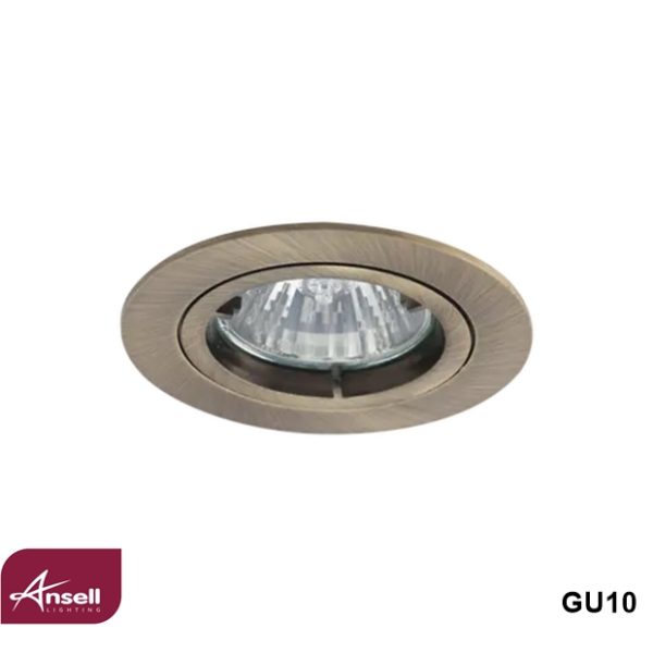 Ansell Twistlock GU10 Recessed Downlight Antique Brass