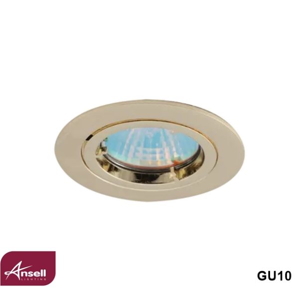 Ansell Twistlock GU10 Recessed Downlight Brass