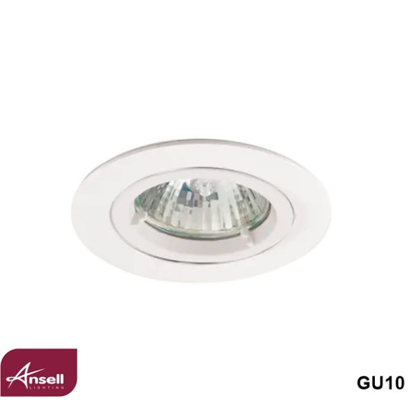 Ansell Twistlock GU10 Recessed Downlight Matt White