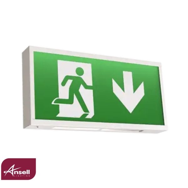 Ansell Watchman Pro 3W LED Emergency Exit Box Maintained/Non-Maintained White
