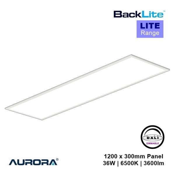 AURORA BackLite 36W LED Panel 1200 x 300mm 6500K 3600lm DALI Dimmable