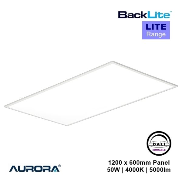 AURORA BackLite 50W LED Panel 1200 x 600mm 4000K 5000lm DALI Dimmable
