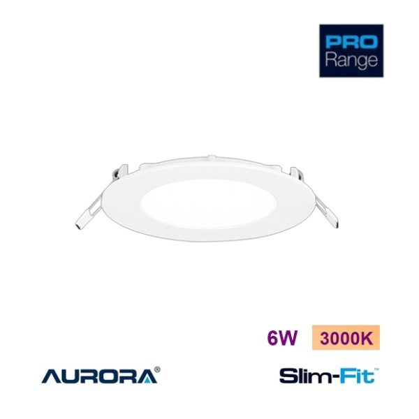 AURORA Slim-Fit 6W LED Round Low Profile Downlight 3000K IP44