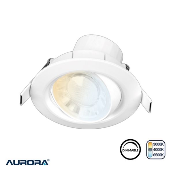 AURORA SpryteCS 6W LED Colour Switchable Adjustable Downlight Dimmable IP44