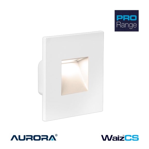 AURORA PRO Waiz™CS Low Level Wall Light with White bezel