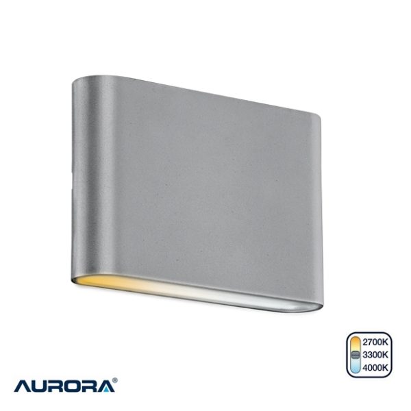 AURORA WallECS 6W LED Colour Switchable Wall Light Up/Down IP65 Grey