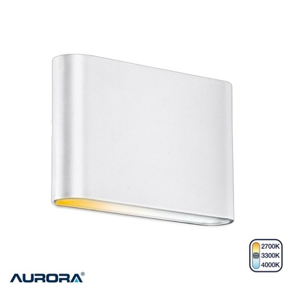 AURORA WallECS 6W LED Colour Switchable Wall Light Up/Down IP65 White