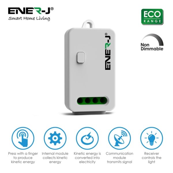 ENER-J  Non-dimmable 1000W 10A RF Receiver For ECO Range Wireless Kinetic Switches