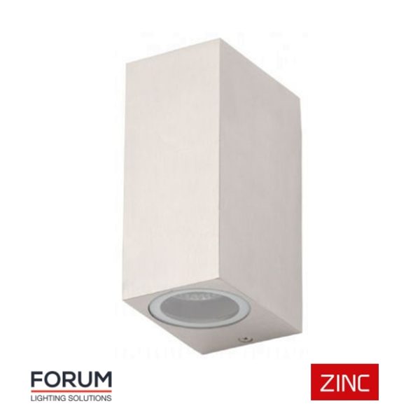 FORUM ZINC Fleet Square Up/Down Exterior Wall Light Polish Aluminium