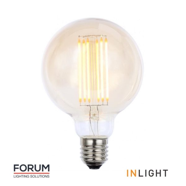 FORUM INLIGHT Vintage LED Filament G95 E27 Lamp 6W 2200K Very Warm White Dimmable