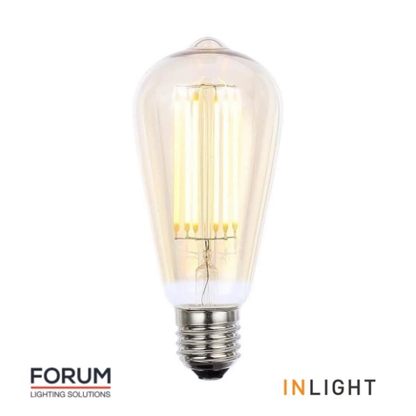 FORUM INLIGHT Vintage LED Filament ST64 E27 Lamp 6W 2200K Very Warm White Dimmable