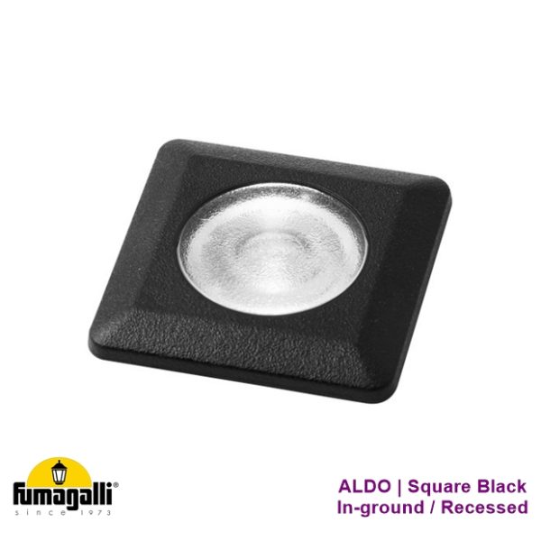 Fumagalli ALDO 50 Square Recessed In-ground/Wall/Deck Light 1.7W LED G9 BLACK