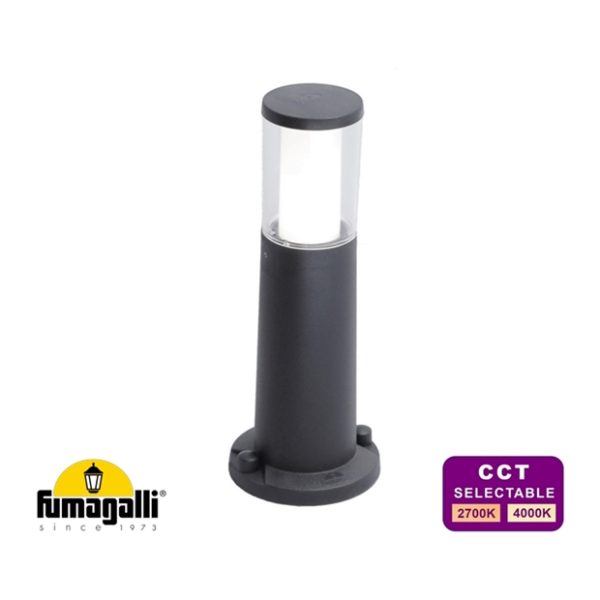 Fumagalli CARLO 400 BLACK BOLLARD 3.5W LED CCT 2700K/4000K