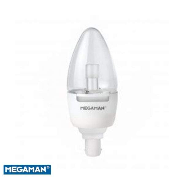 (1 left) Megaman LED 7W B15 CLEAR CANDLE 2800K DIMMABLE 400lm
