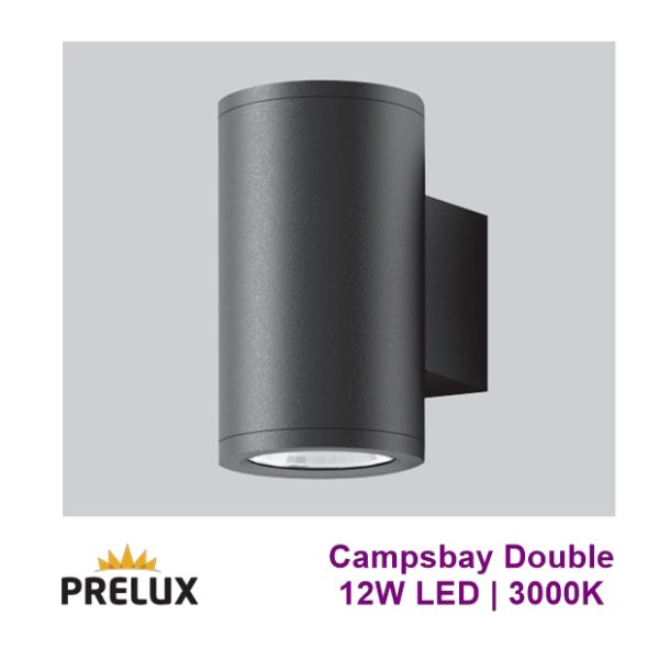 PRELUX Campsbay Up/Down Wall Light 12W LED 3000K Dark Grey