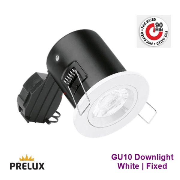 PRELUX Flame GU10 Fire Rated Downlight White Fixed