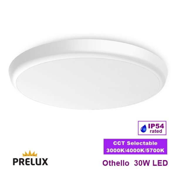 PRELUX OTHELLO 30W LED Ceiling/Wall Light Dimmable CCT selectable IP54