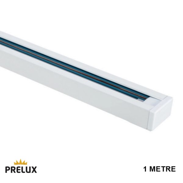 1 Metre Single Circuit Track in White for Track Lighting