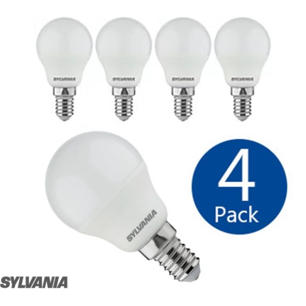 SYLVANIA ToLEDo 5W BALL MINI GLOBE E14 470lm 2700K Non-dim (4 PACK)
