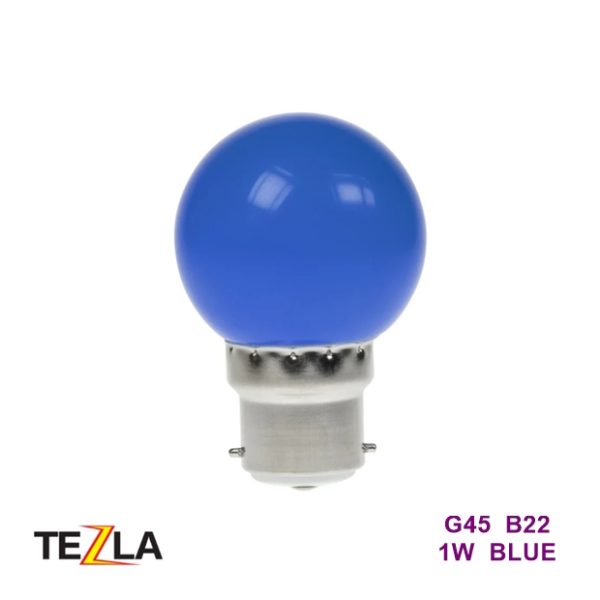 TEZLA 1W LED G45 Golf Ball B22 Festoon Bulb BLUE