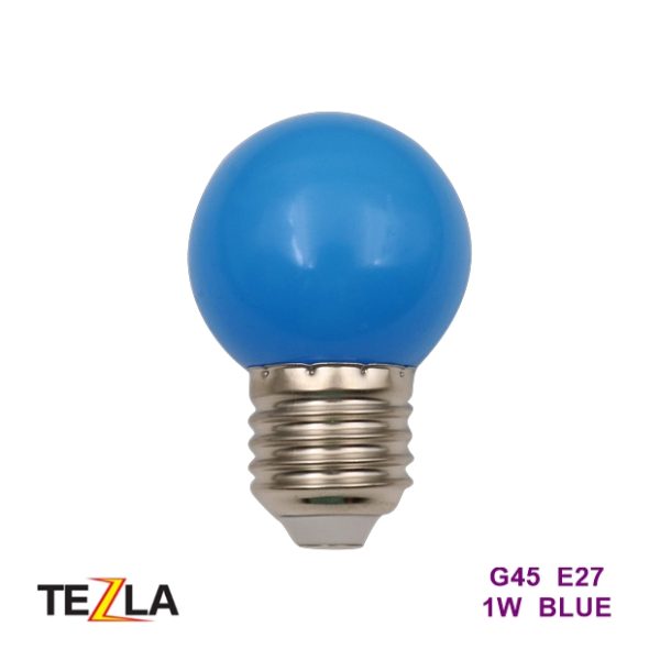 TEZLA 1W LED G45 Golf Ball E27 Festoon Bulb BLUE