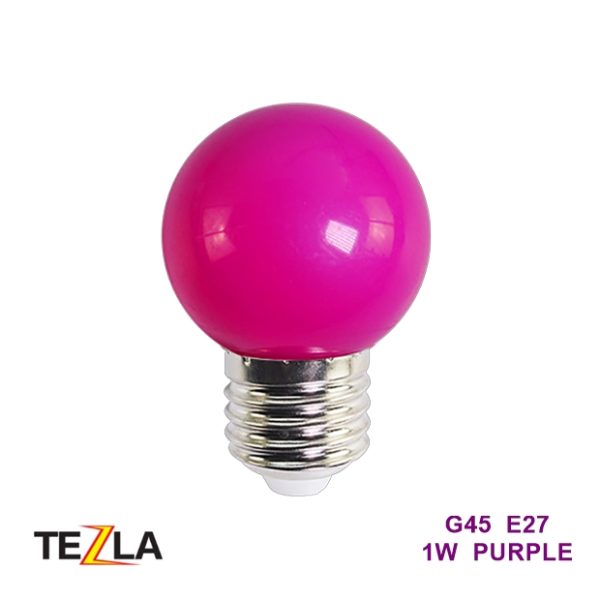 TEZLA 1W LED G45 Golf Ball E27 Festoon Bulb PURPLE