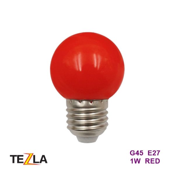 TEZLA 1W LED G45 Golf Ball E27 Festoon Bulb RED
