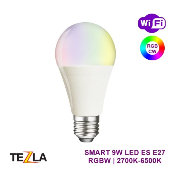 TEZLA Smart WiFi 9W LED GLS ES E27 lamp RGBW