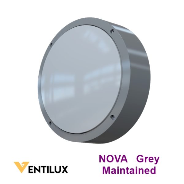 VENTILUX NOVA Circular Emergency LED Bulkhead Maintained 3500K Grey housing IP65