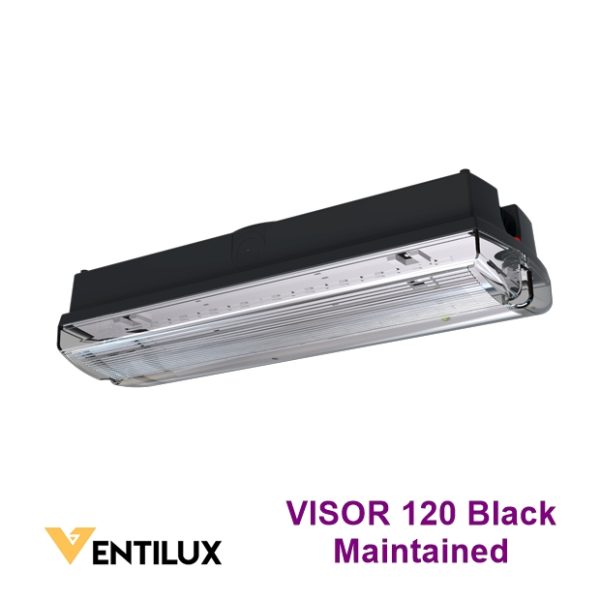 VENTILUX VISOR 120 Emergency Bulkhead Maintained Black IP65
