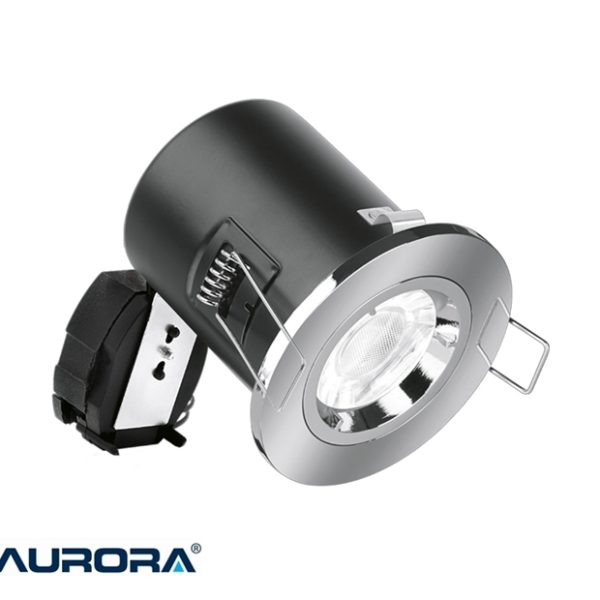 AURORA GU10 Compact Fire Rated Downlight Polished Chrome Fixed