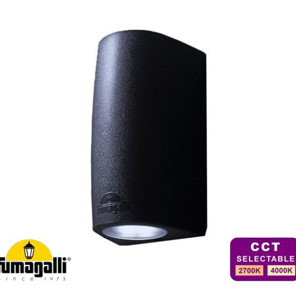 Fumagalli MARTA 90 BLACK 1L 1 Light Up or Down LED Bulkhead