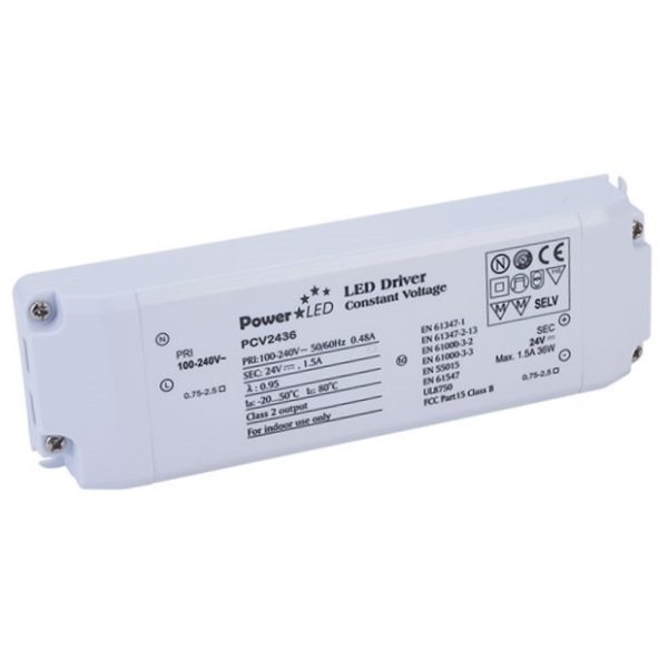 PowerLed 24V 36W Non IP Constant Voltage LED Power Supply