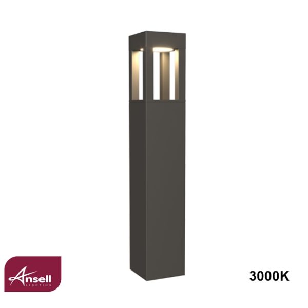 Ansell Aries Bollard 900mm 20W LED 3000K Warm White Black IP65