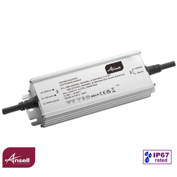 Ansell 100W 24V LED Driver Non-dimmable IP67
