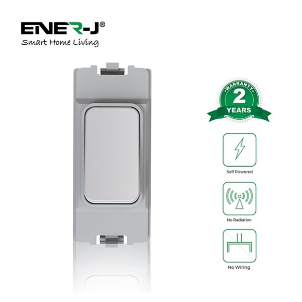 ENER-J  1 Gang Wireless Kinetic Grid Switch MK Logic Style White