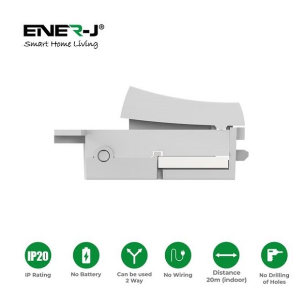 ENER-J  1 Gang Wireless Kinetic Grid Switch CLICK MiniGrid Style White