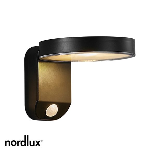 Nordlux Rica Round Solar Wall light Black