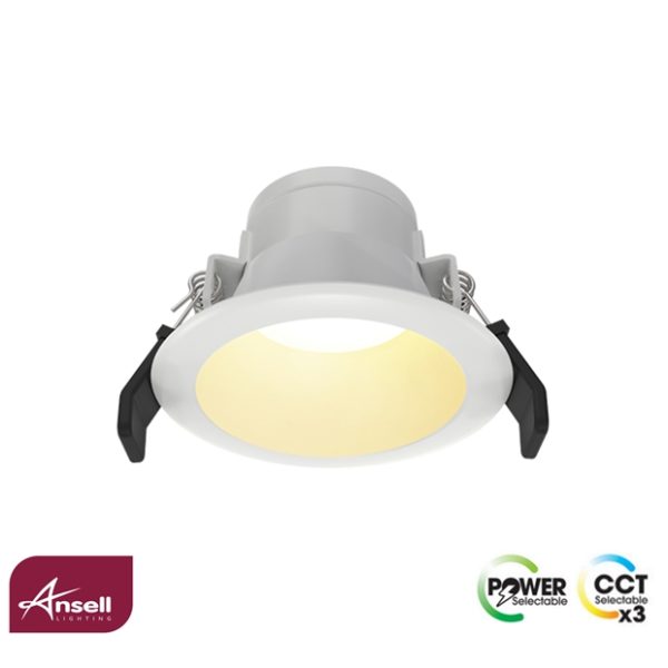 Ansell Vantage 1 Downlight 6.5W/8W LED CCT 3000K/4000K/6500K White