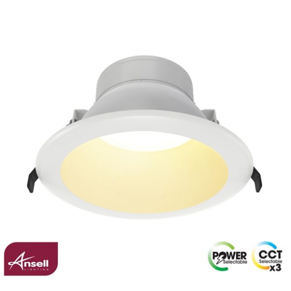 Ansell Vantage 4 Downlight 24W/27W LED CCT 3000K/4000K/6500K White