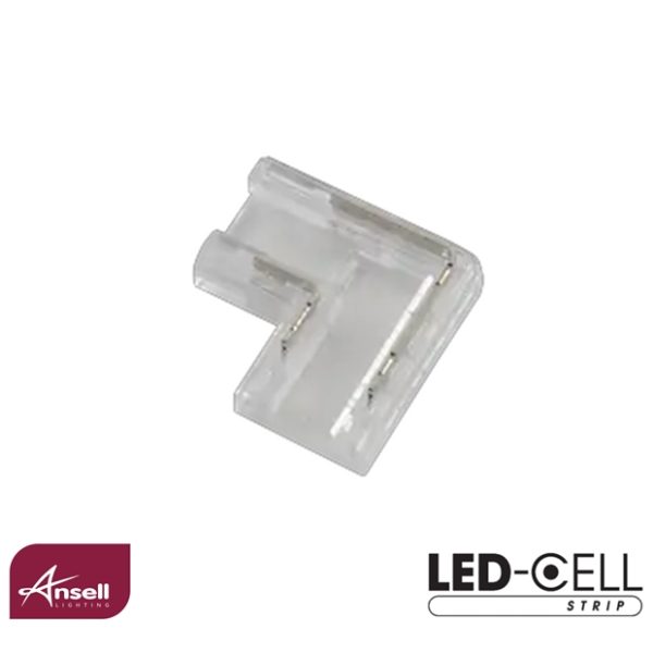 Ansell 90° Corner Connector/Joiner for LED Strip Single White IP20 8mm